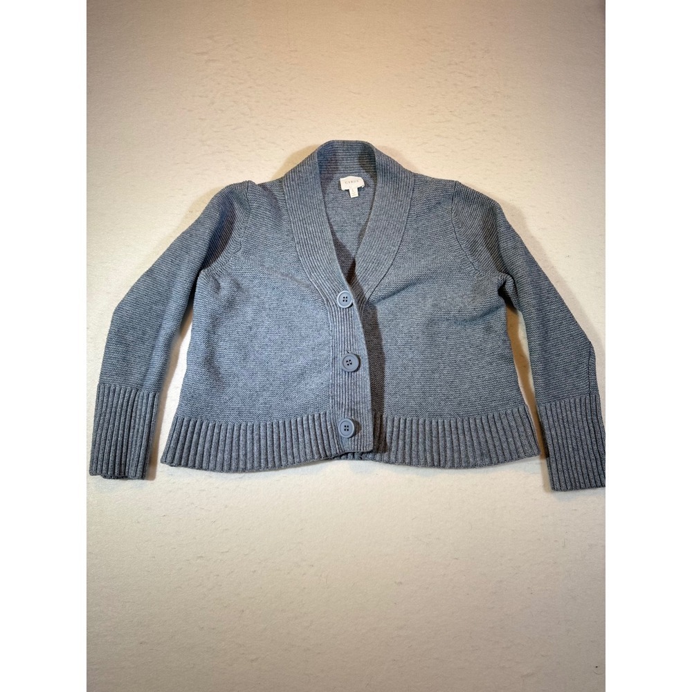 CYRUS Women's Blue Knit Cardigan Button Front Shawl Collar Sweater Size L